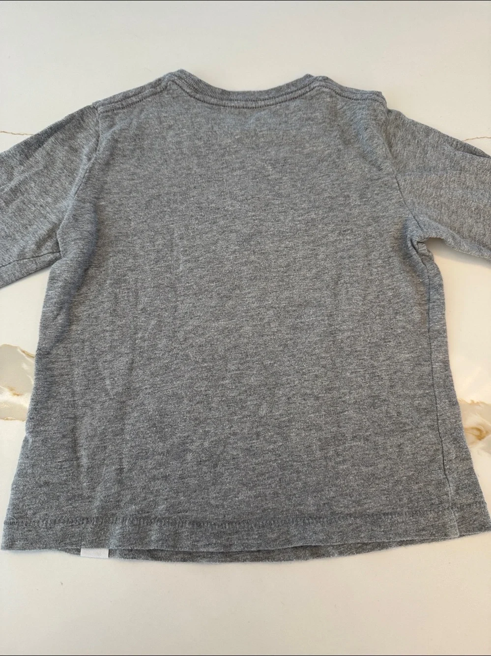 GAP Grey Long-Sleeve Tee with Plaid Disney Mickey Mouse in Red, Blue & Yellow